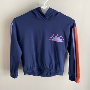 Hanna Andersson Love Always Terry Hoodie - Navy Blue - Size 8